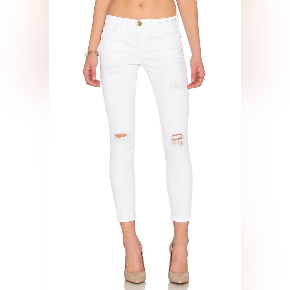 Current/Elliott The Stiletto Sugar Destroy Denim Jeans — Size 28